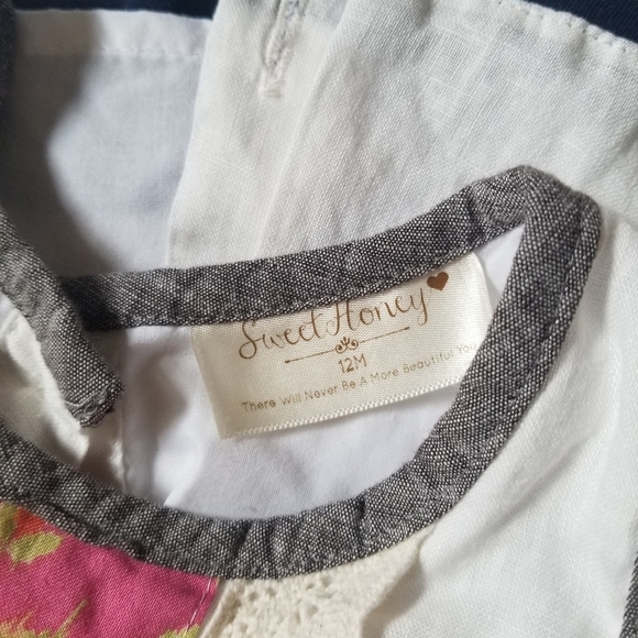 SweetHoney Lace Floral Linen Dress - Picture 4 of 4